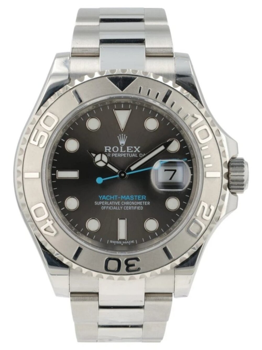 Rolex Yacht-Master Gray Dial Stainless Steel Platinum Bezel 40mm Automatic 11662